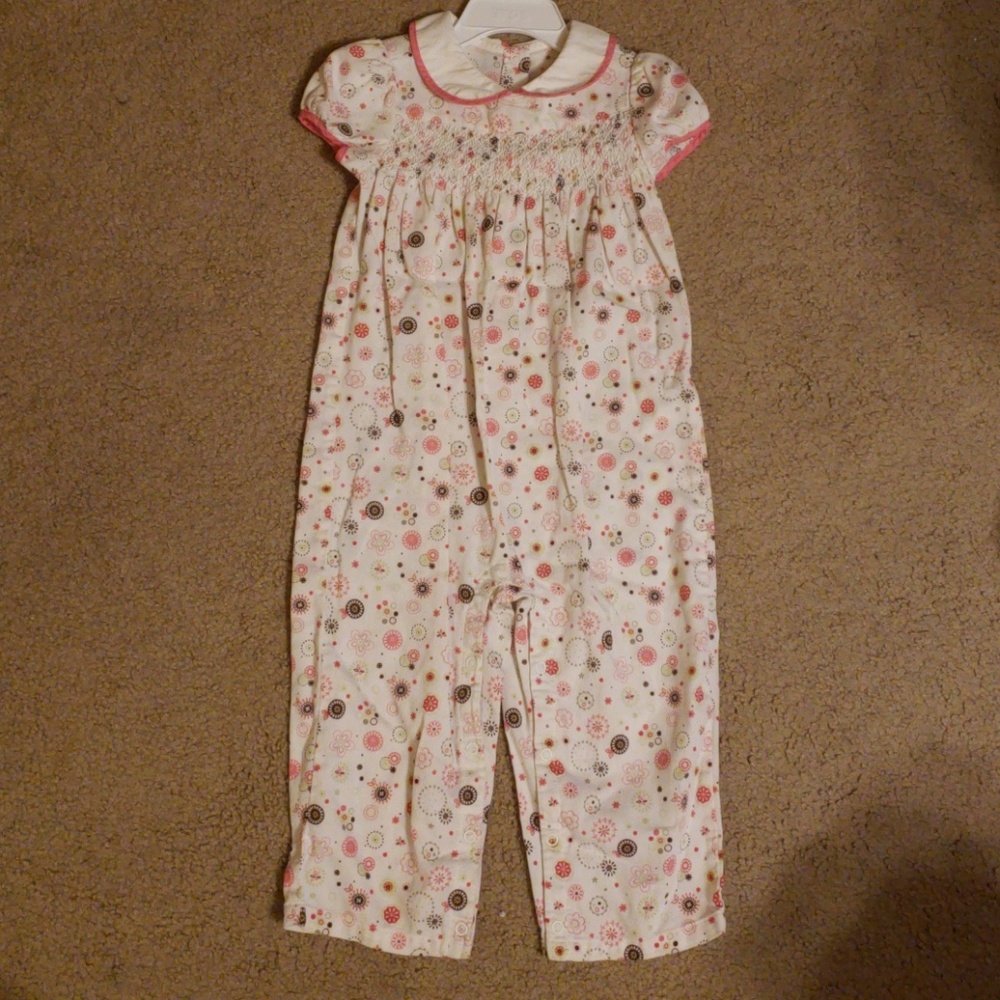 White Patterned Romper